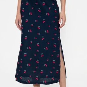Gap Linen/Cotton Cherry Print 90s style skirt